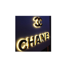 Stainless Steel 3d letter Led Backlit Letter Signage Logo Mirror LED backlit led Letter  Logo Sign For Store